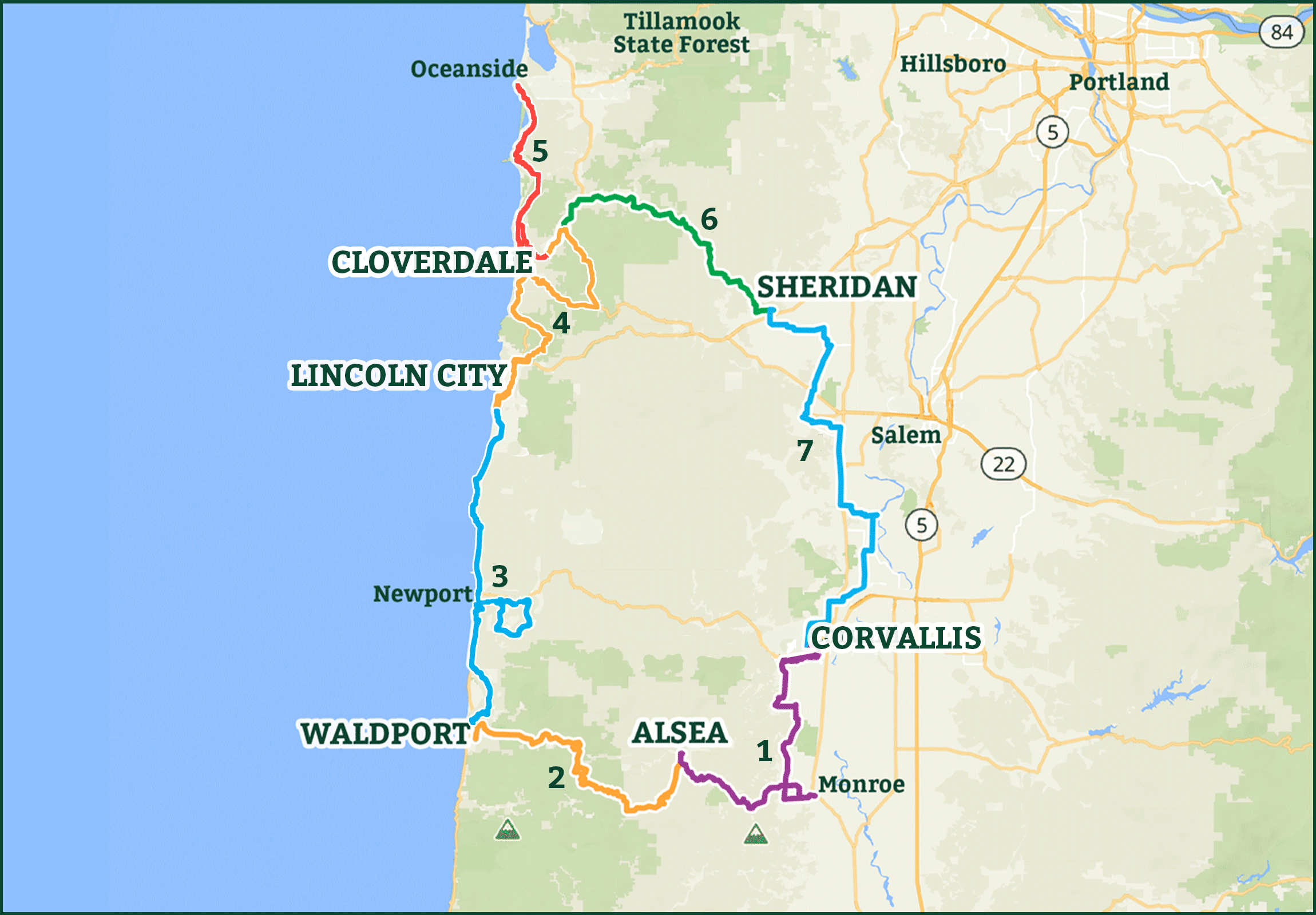 Oregon 2026 Route Overview Map