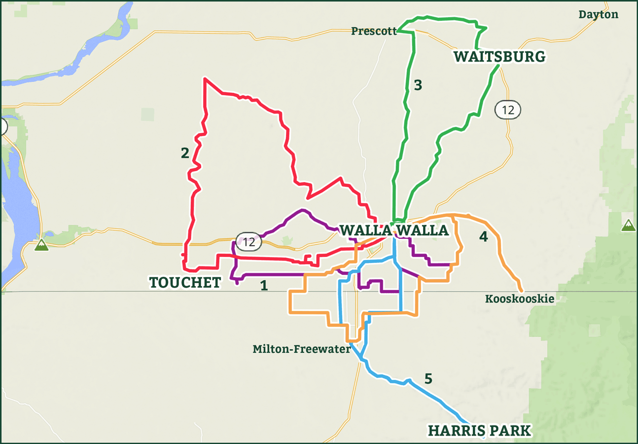 Walla Walla 2026 Route Overview Map
